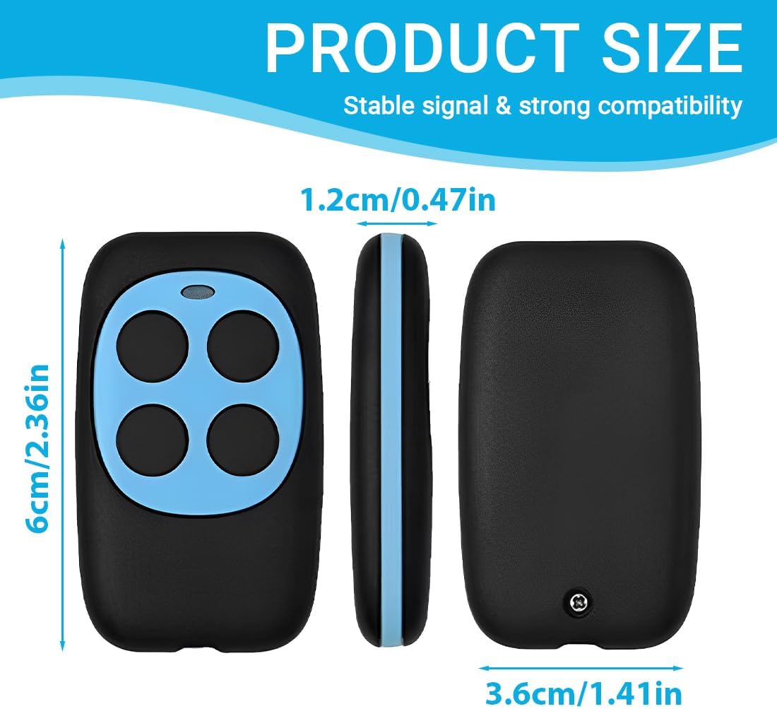 Telecommande Universelle Portail télécommande garage Code Fixe Bip Portail Universelle Sans Fil Compatible 4 Boutons Touches Copieuse pour Porte - 2