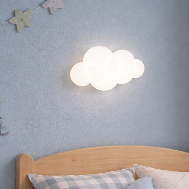 Aplique LED Infantil Nube 3D Policarbonato Blanco, 7W 735 lm, CCT 3000K/4000K/6000K 24 x 16cm