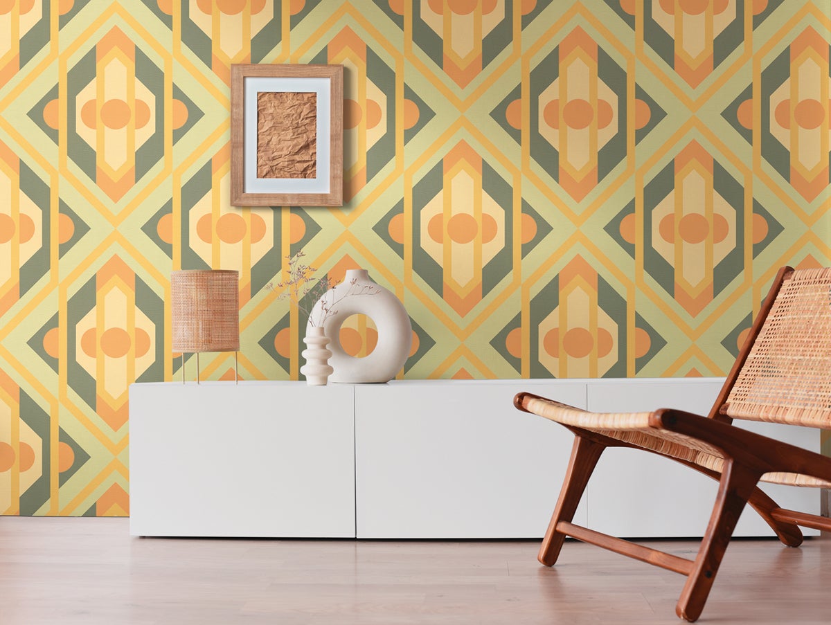 Papier peint intissé 39537-5 Retro Chic cercles orange