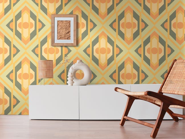 Papier peint intissé 39537-5 Retro Chic cercles orange Papier peint intissé 39537-5 Retro Chic cercles orange