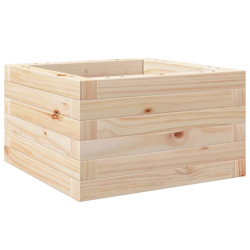 Jardinière bac lit surélevé plantes fleurs terrasse jardin 40 x 40 x 23 cm bois de pin massif marron 02_0037524 - 4