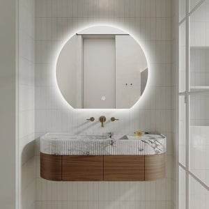 Dileci Miroir LED Design Coupé 54x60 Cm - Éclairage Frontal Dimmable