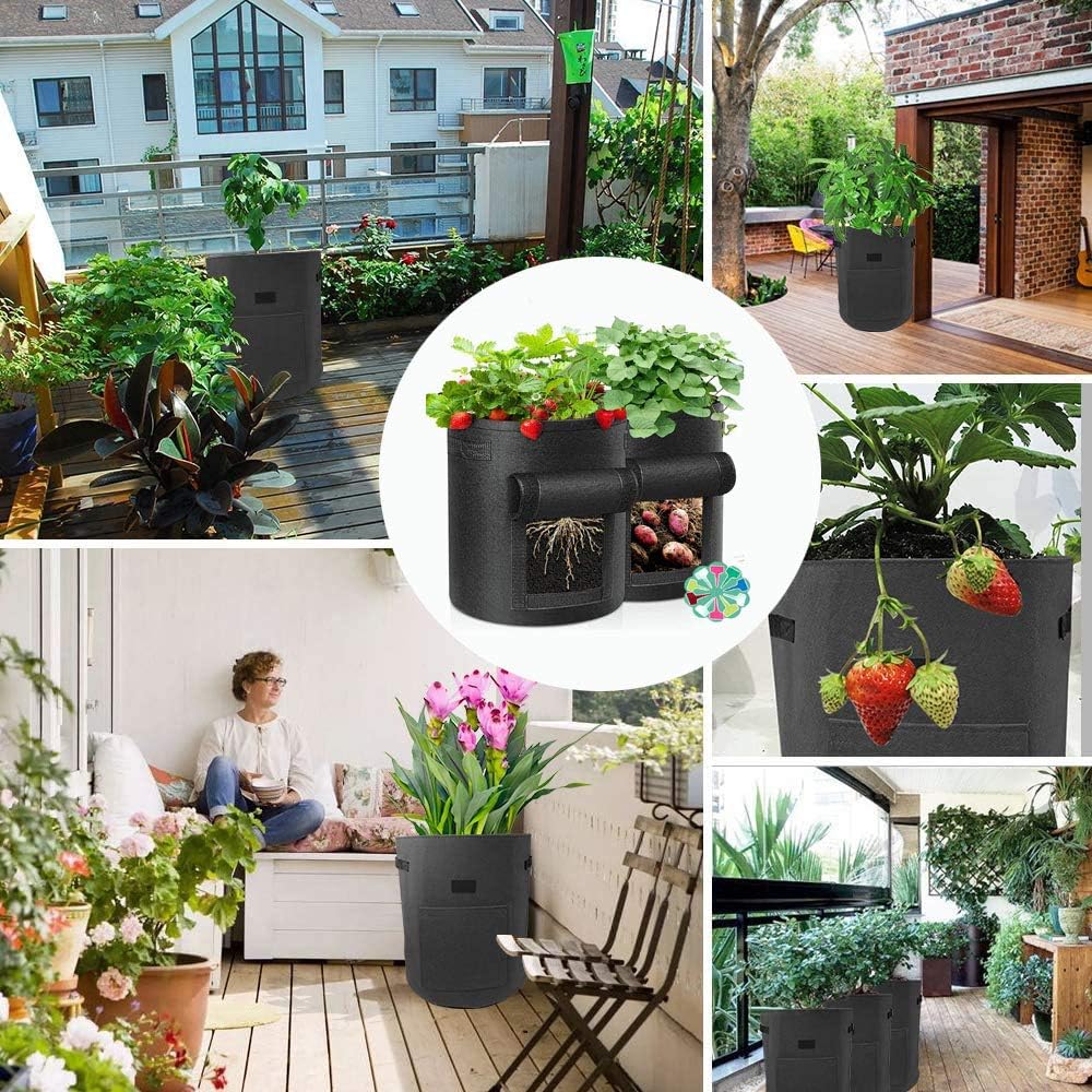 Lot De 2 Sacs De Plantation Non Tissé 180x90x30 Cm - 8 Compartiments Pour Légumes, Pommes De Terre, Tomates, Herbes - Jardin Balcon