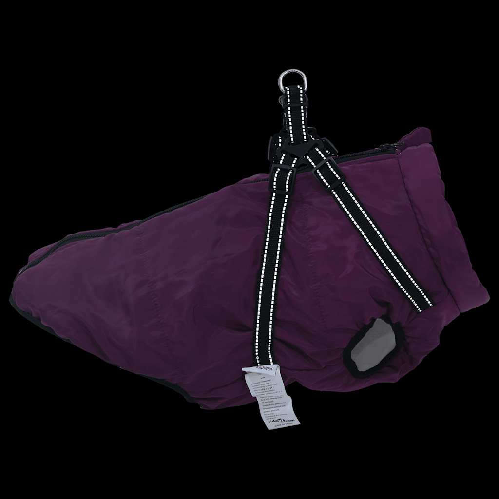 Abrigo para perro con arnés impermeable reflectante L morado vidaXL - 6