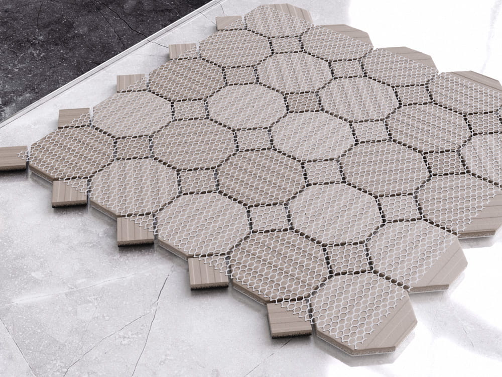 Mosaïque sur résille pour salle de bain et cuisine en céramique Octagon Castle - 29,3 x 29,3 cm - 3