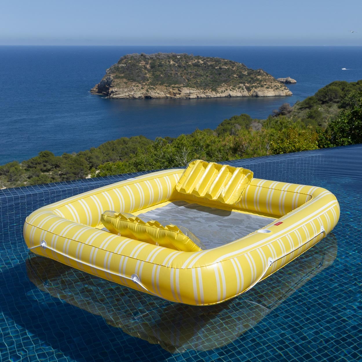 Lettino Abbronzante Gonfiabile Sloosh XL Per Piscina - 215x144 Cm, Portabicchieri, Per Adulti
