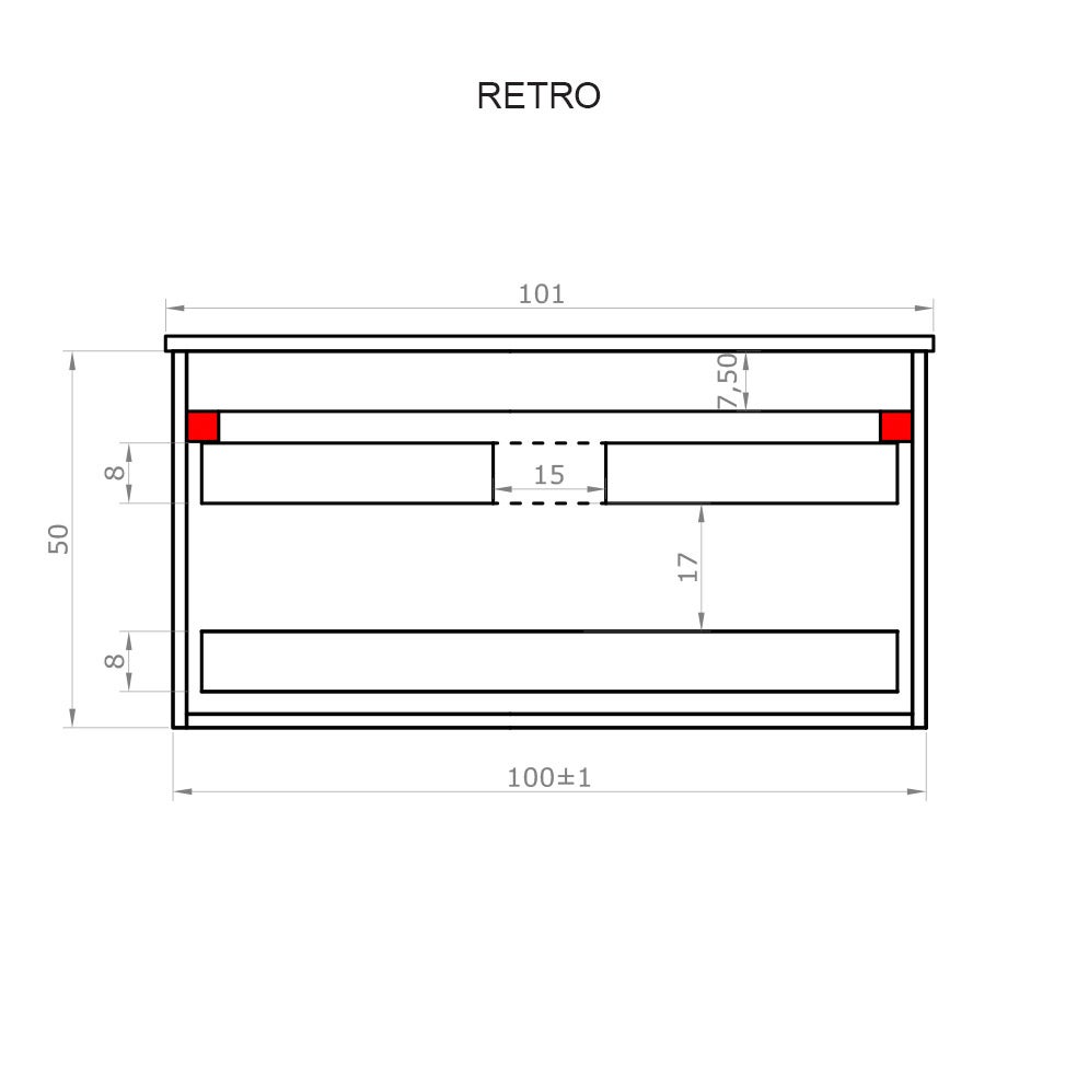 Mobile bagno sospeso 100 cm in legno color noce con lavabo, specchio e faretto a led I Made in Italy - 8
