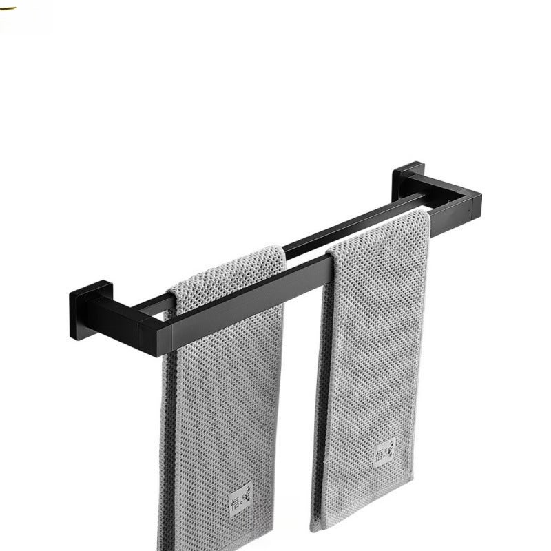 Porte-serviette Mural Porte-serviettes Pliant Mural Sans Perçage - Double Barre Aluminium Pour Salle De Bain Et Cuisine | 50cm Porte Serviette Salle De Bain Sans Percage