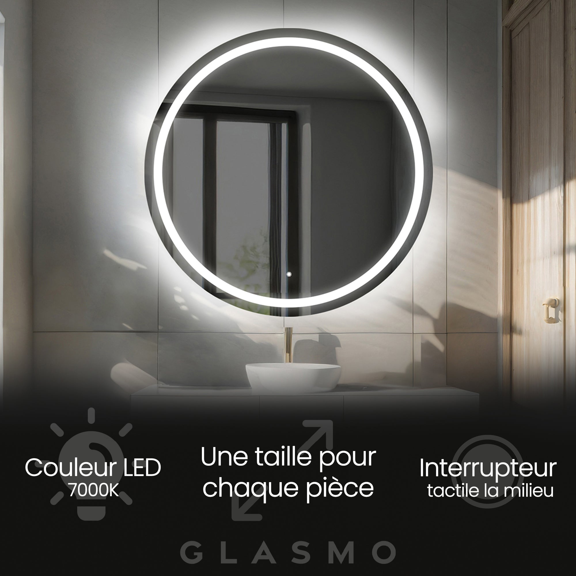 Miroir salle de bain LED 60x80