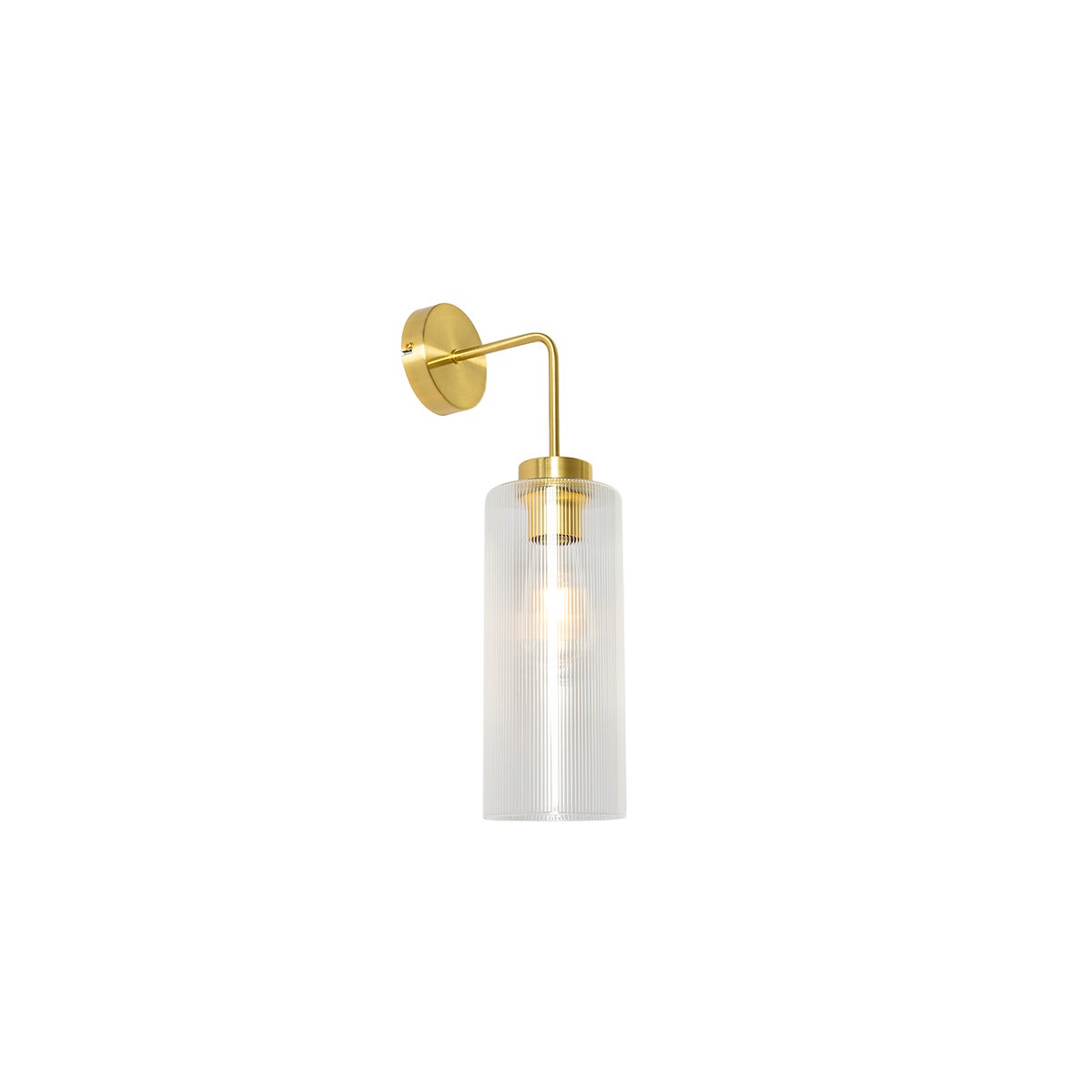 Lampa ścienna art deco złota ze szkłem - Laura