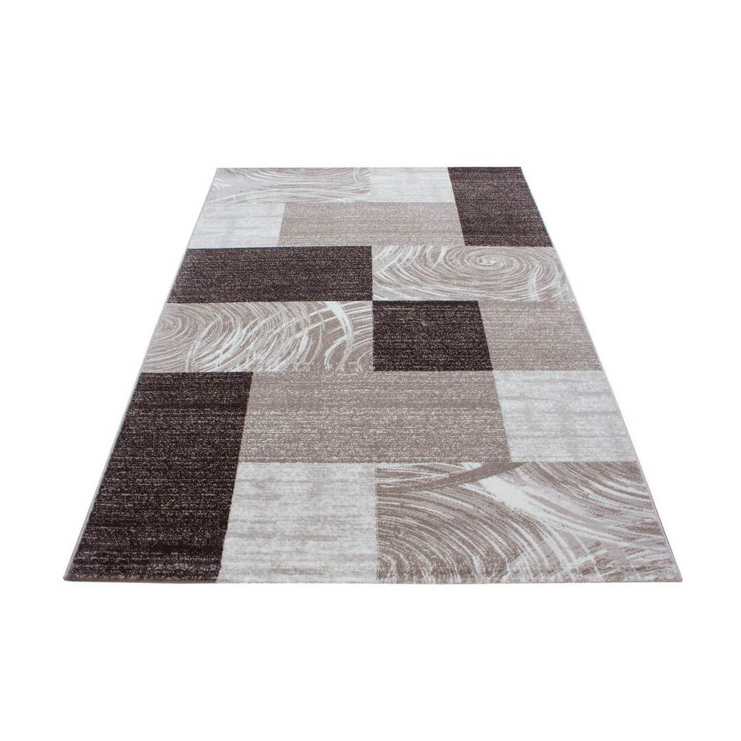Tapis géométrique contemporaine en polypropylène Marron 80x300 USTRIL ...