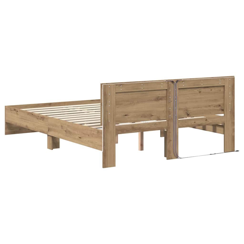 Cadre de lit en panneau de bois pour la chambre, 150 × 200 cm - 8