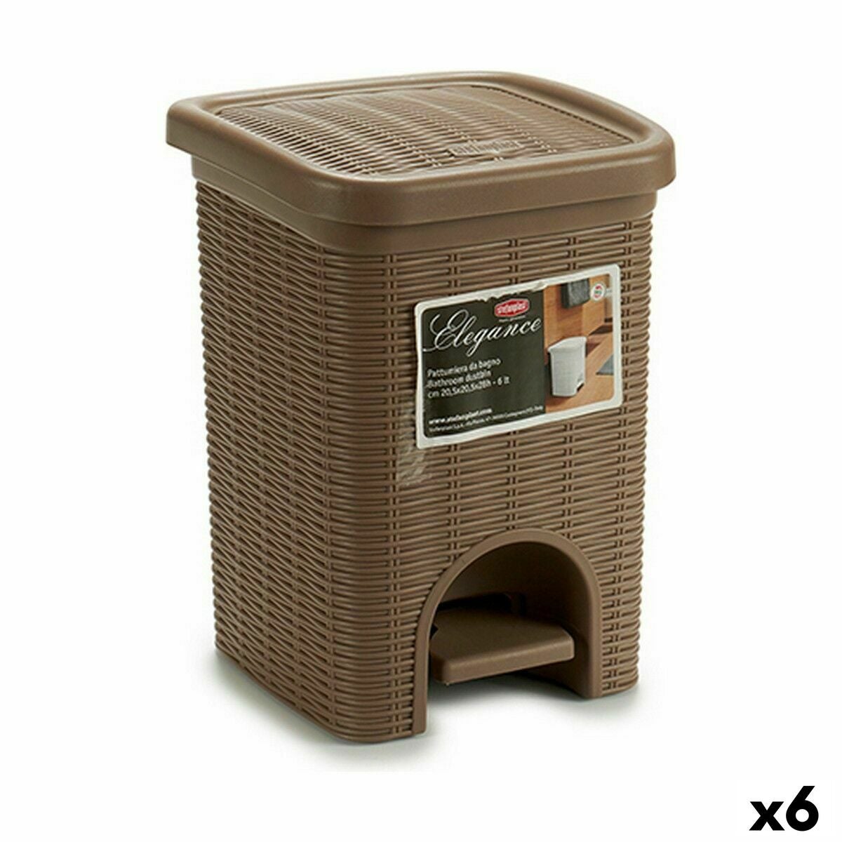 Cestino Stefanplast Elegance | Portaoggetti In Plastica Beige, Made In Italy, Moderno, Dimensioni 28x28x27 Cm - 3