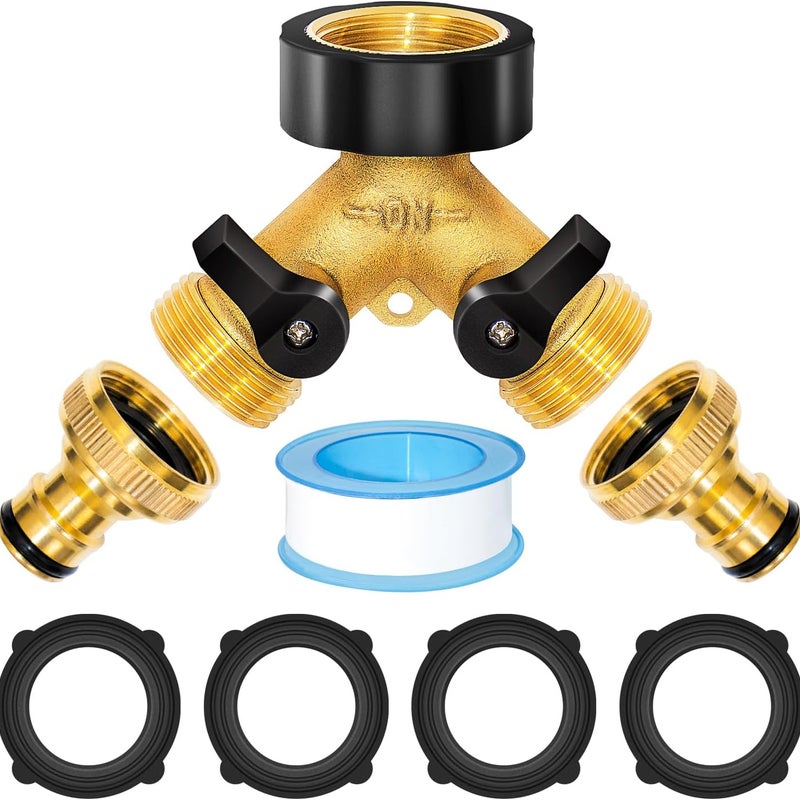 Dwudrożny dozownik wody 3/4 cala - dozownik typu Y - z niezależnym przełącznikiem - odpowiedni do kuchni, ogrodu i trawnika