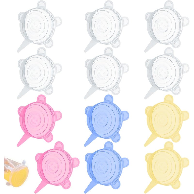 (12 sztuk) Wielorazowe, bez BPA, regulowane pokrywki do puszek, słoików, dżemów i jogurtów Można myć w zmywarce