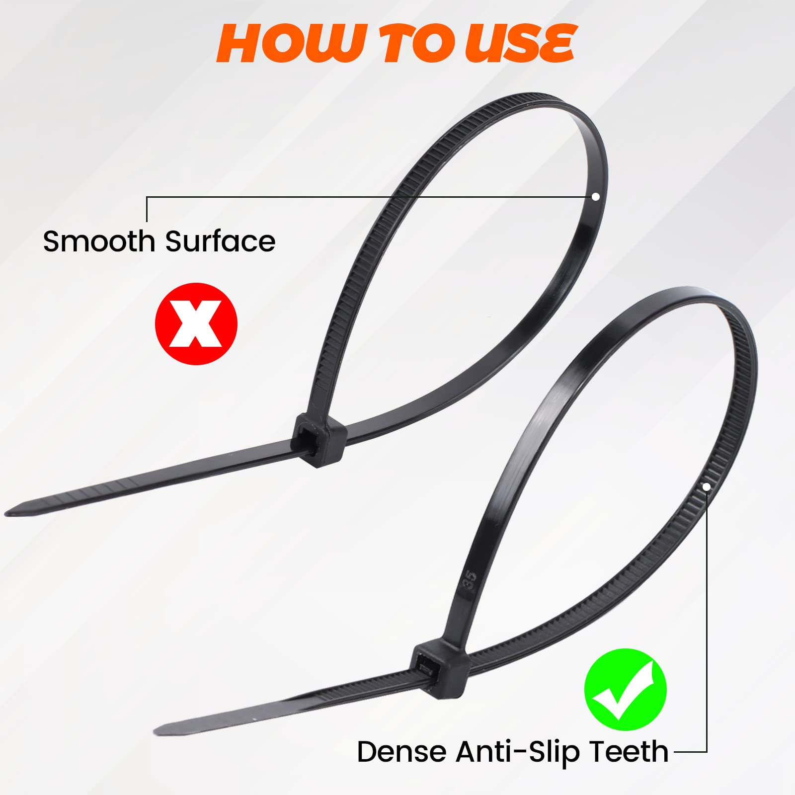 ERKO Fascette Plastica Bianche 100 X 2,5 Mm 100 Pezzi Di Cablaggio Professionali, Resistente Allatemperature, Resistenza Alla Rottura 8 Kg, Forte - Foto 12