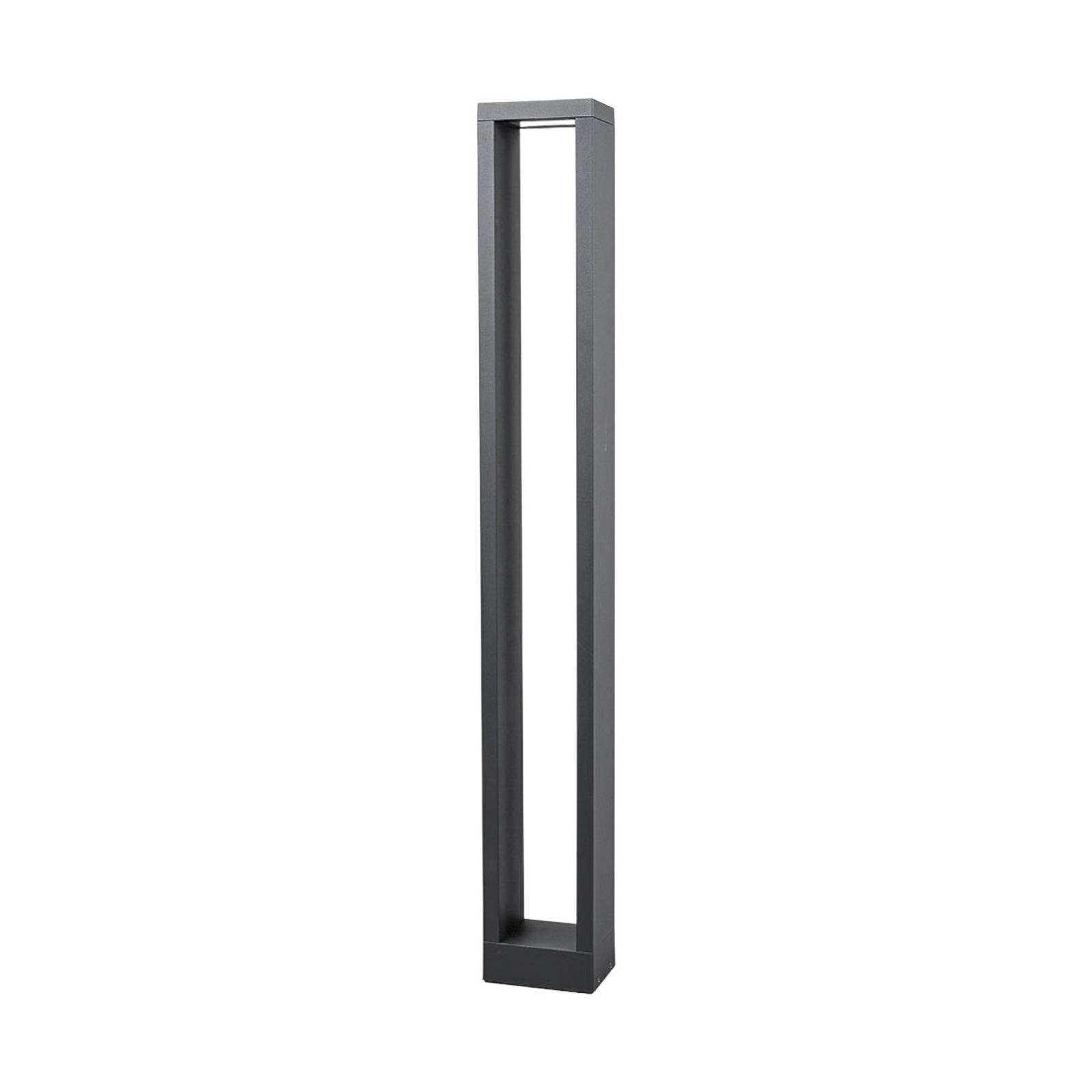 Lucande jupp bolardo luminoso led, gris grafito, aluminio, 90 cm, iluminación de senderos, baliza, iluminación de senderos, farola