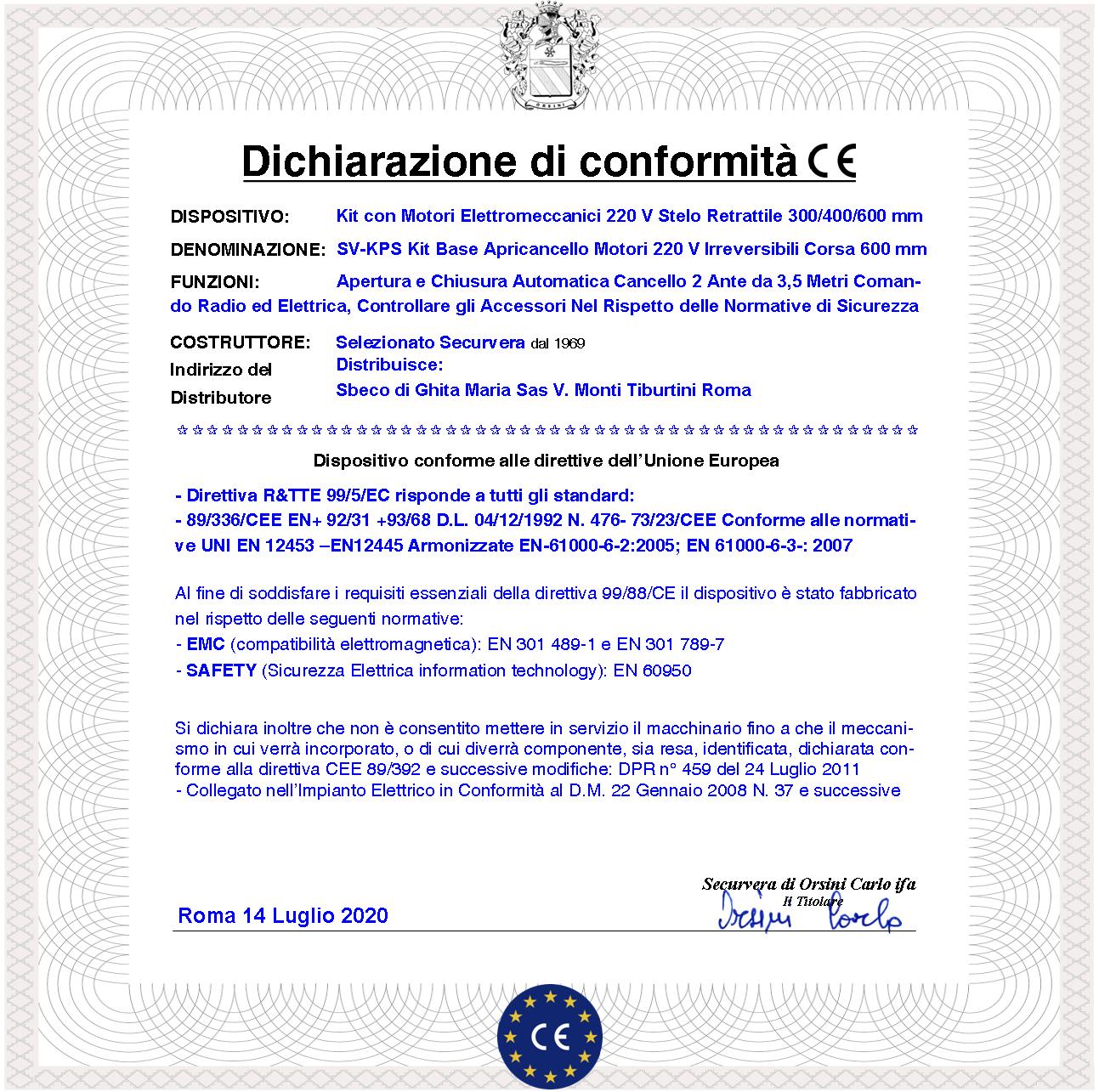 Automatismo 230 V Ricambio per Cancello da 7 Metri 2 Ante da 3,5 Metri Motori Elettromeccanici 220 V Stelo Retrattile Autobloccante Corsa Stelo 600 mm - 3