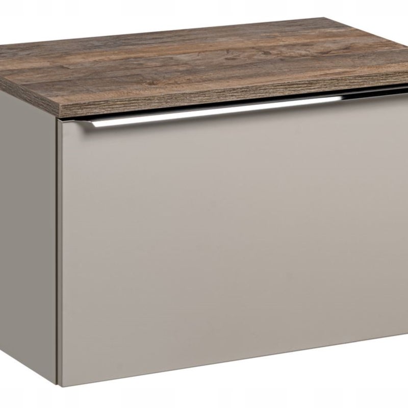 Szafka łazienkowa SANTA FE 80 cm taupe z blatem dąb Santa Fe pod umywalkę