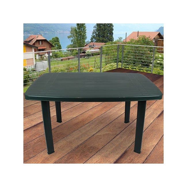Tavolo da giardino 137 x 85 x H72 cm Resina verde scuro Progarden