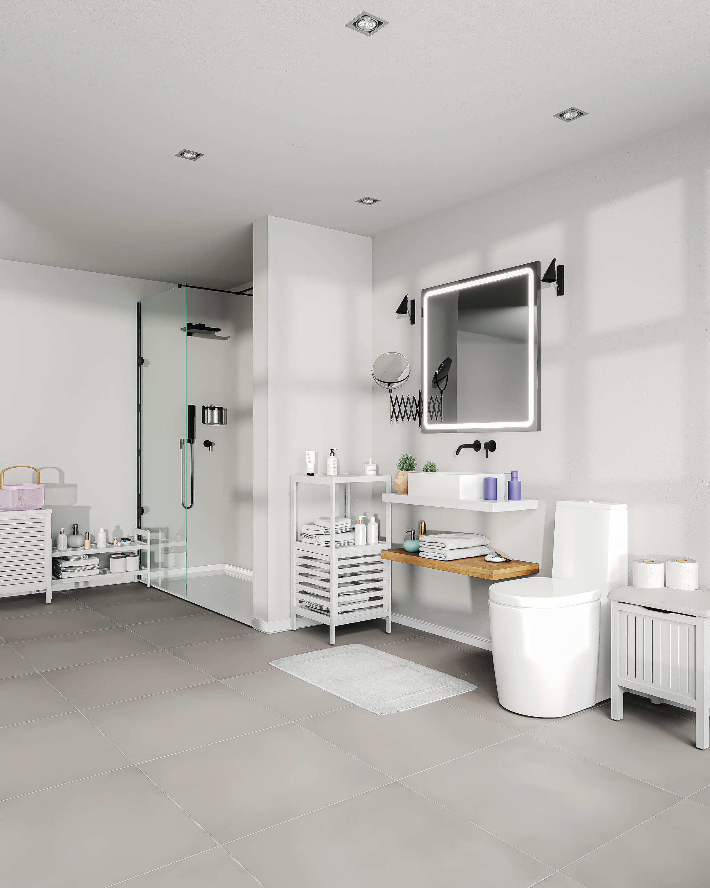 Siège de bain Norway WENKO naturel blanc - 2