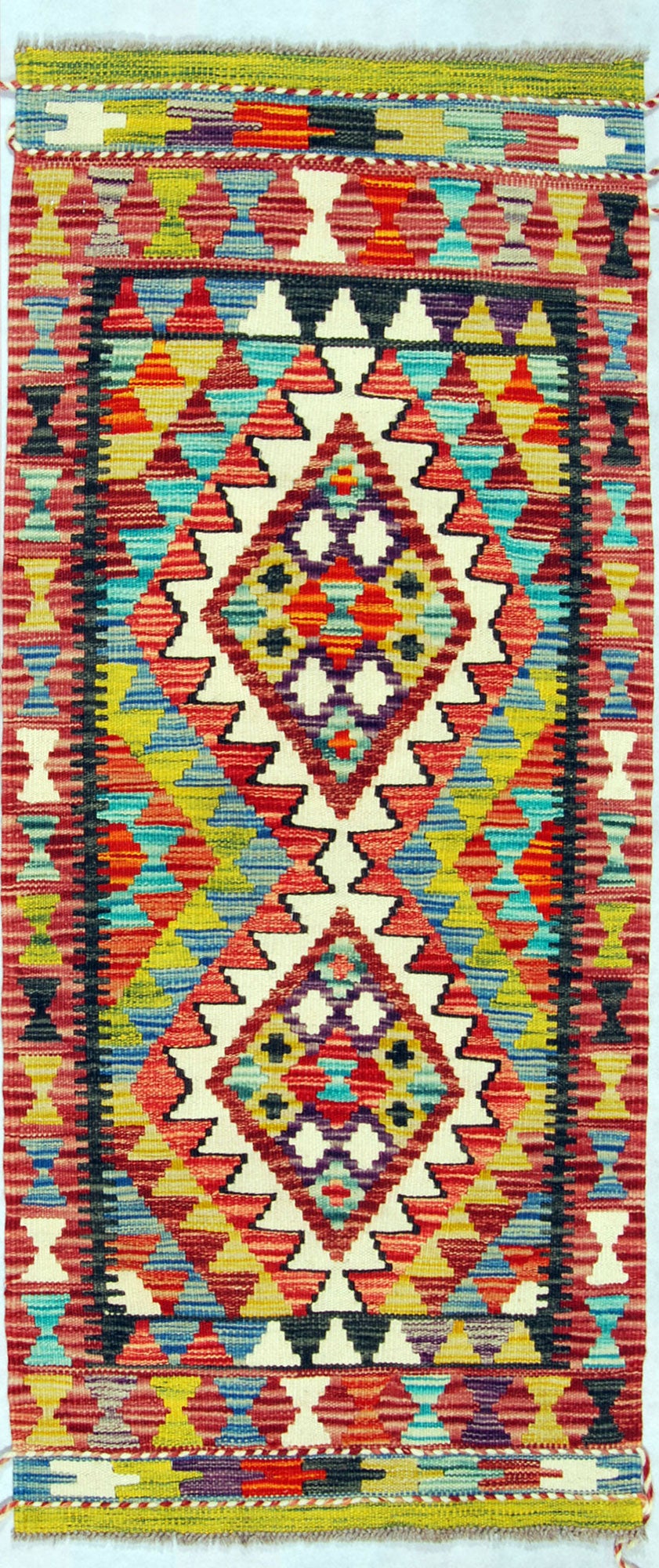 Oryginalny ręcznie robiony dywan, wymiary: 141x62, z certyfikatem autentyczności GalleriaFarah1970