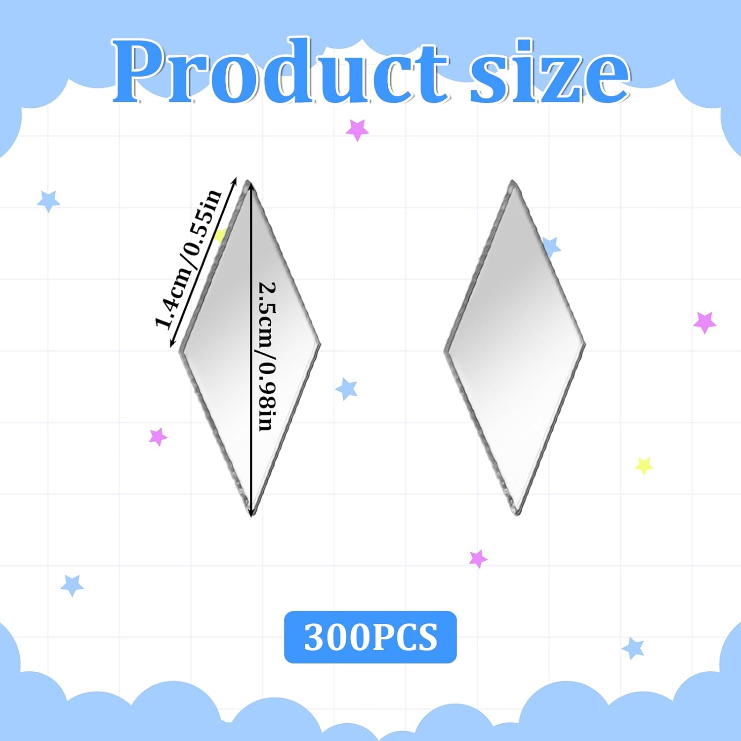 WEBEEDY Lot de 2 miroirs ronds en mosaïque - Kit de bricolage - Projets
