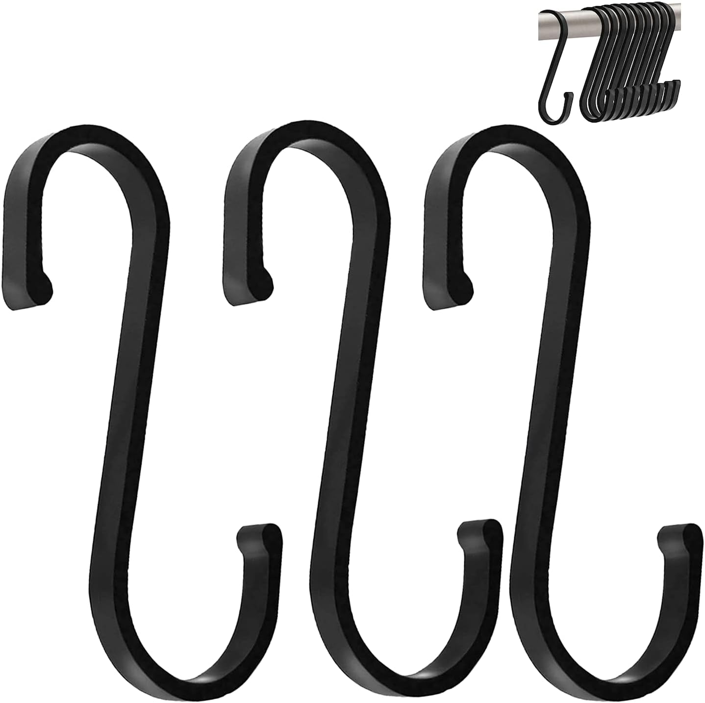 Lot De 8 Supports Mural En U – Acier Inoxydable Noir – Pour Étagère, Miroir, Panneau – Largeur 19 Mm