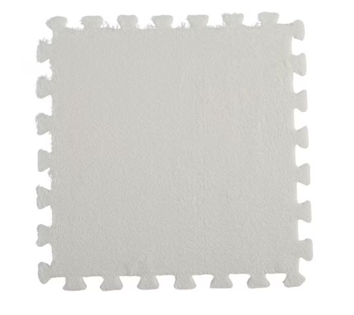 12pcs tapis de sol en peluche, dalles de sol emboîtables en mousse EVA, tapis insonorisant, convient aux enfants et aux animaux domestiques (blanc). - 4