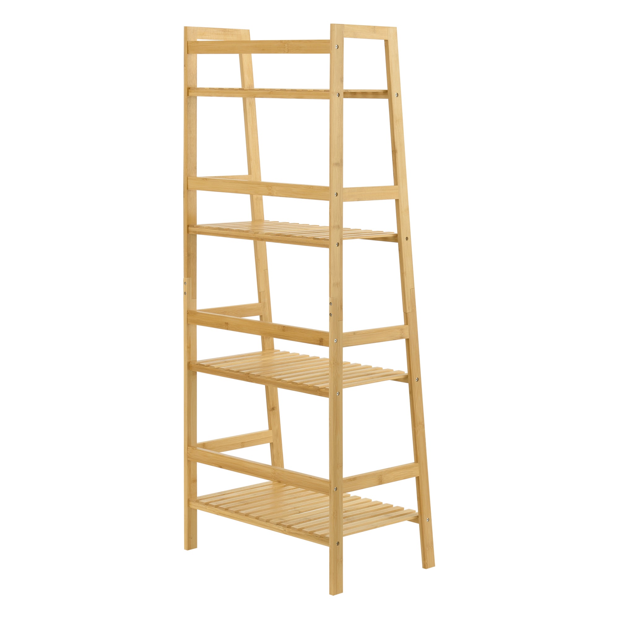 Scaffale a Scala Vinje con 4 Ripiani - Bambù Naturale [en.casa] - 5