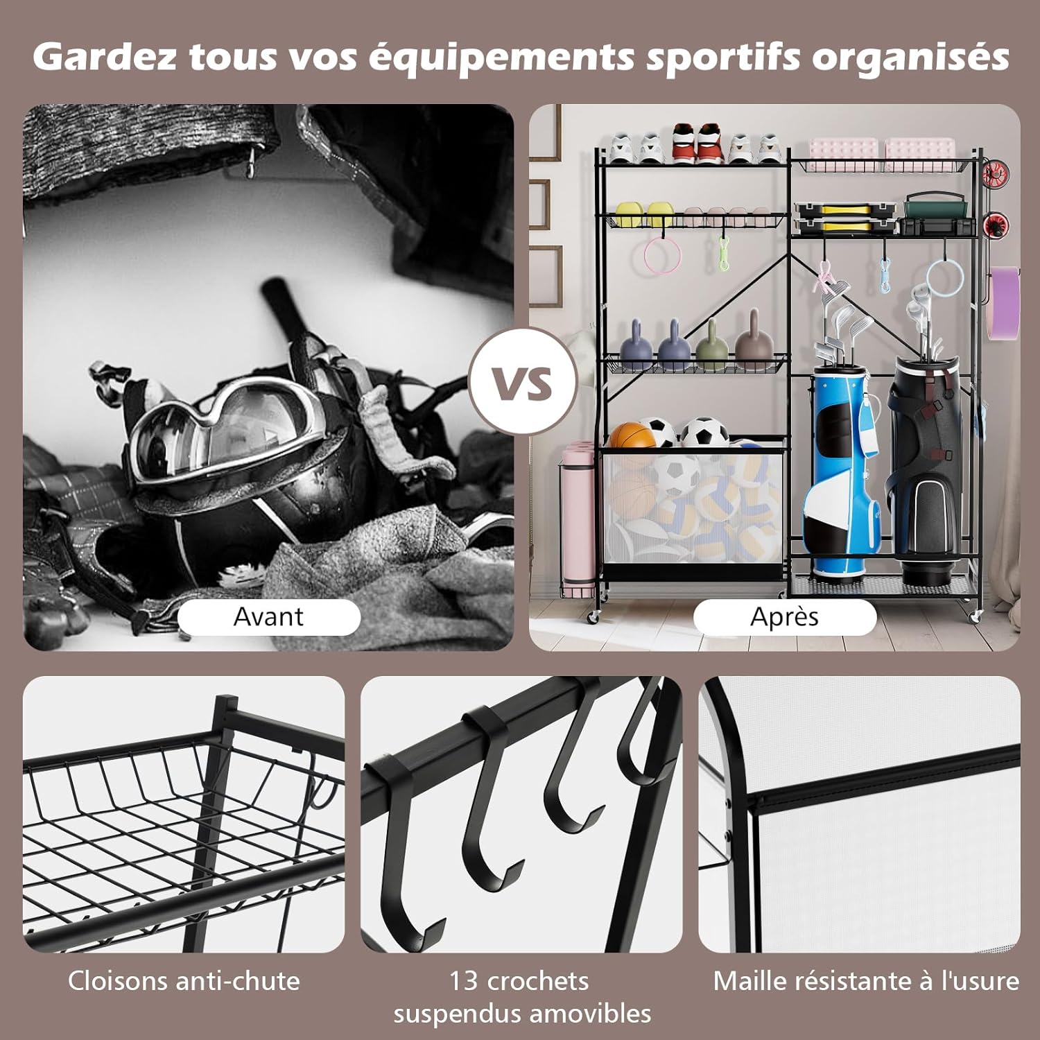 Support De Rangement Haltères 3 Niveaux – Étagère Pour Poids Et Altères, Maison/gymnase