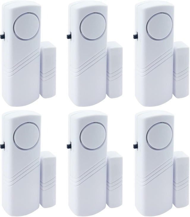 Alarme porte-fenêtre, 90 dB, alarme antivol sans fil pour la sécurité des enfants, alarme de porte-fenêtre et de piscine, lot de 6