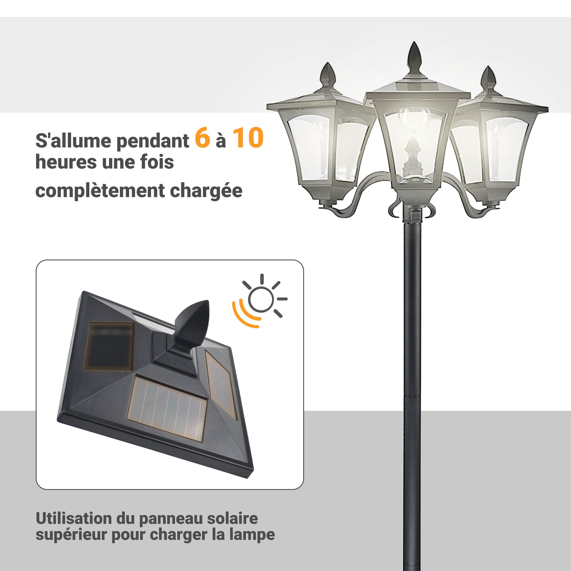 Lampadaire Acier Outsunny - 6