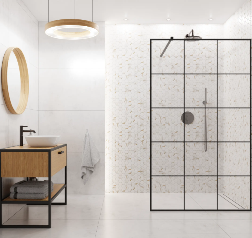 Mosaïque en céramique sur filet pour salle de bain ou cuisine 29.7 cm x 26.2 cm - Gold Honey - 7