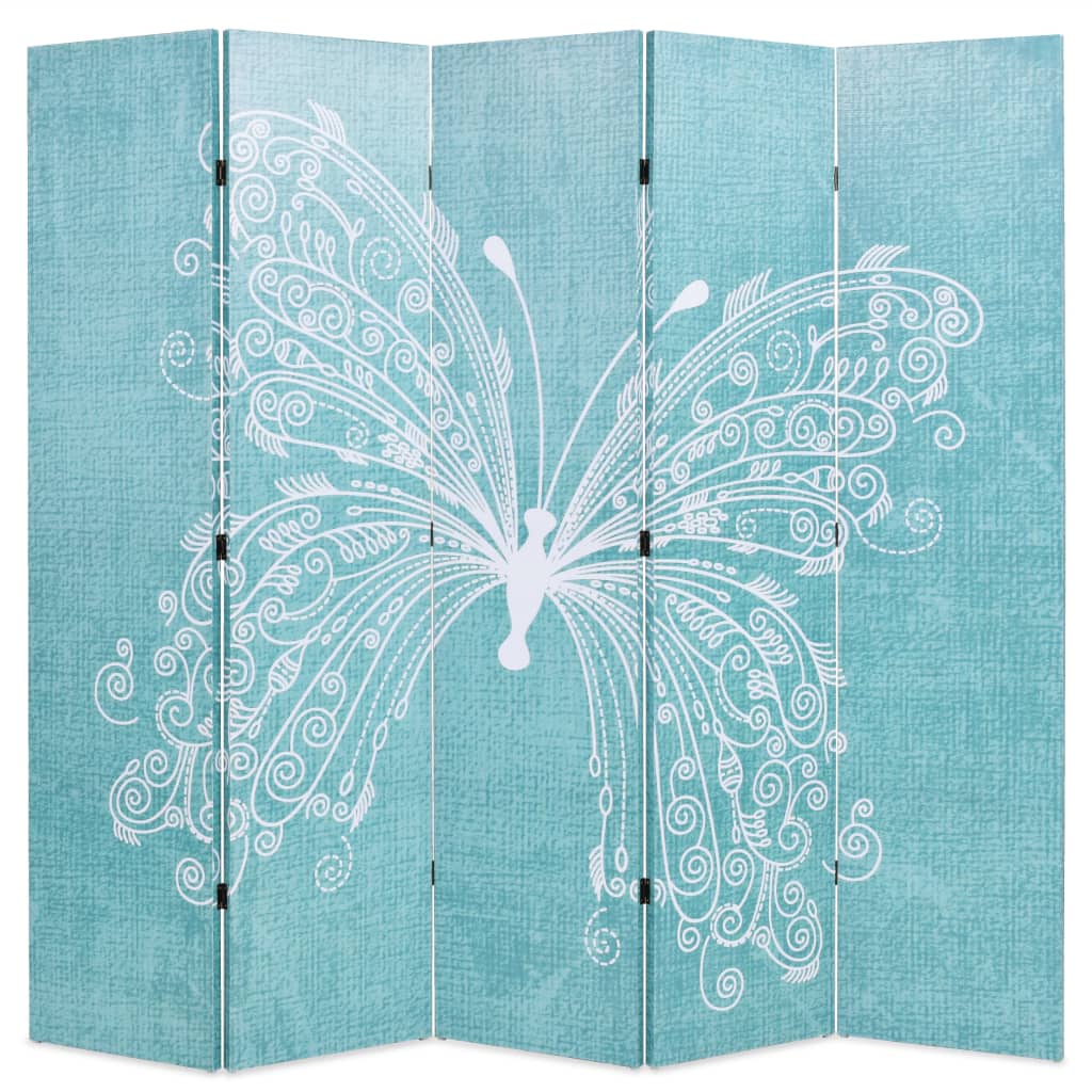 Tabique plegable 200 x 170 cm mariposa azul