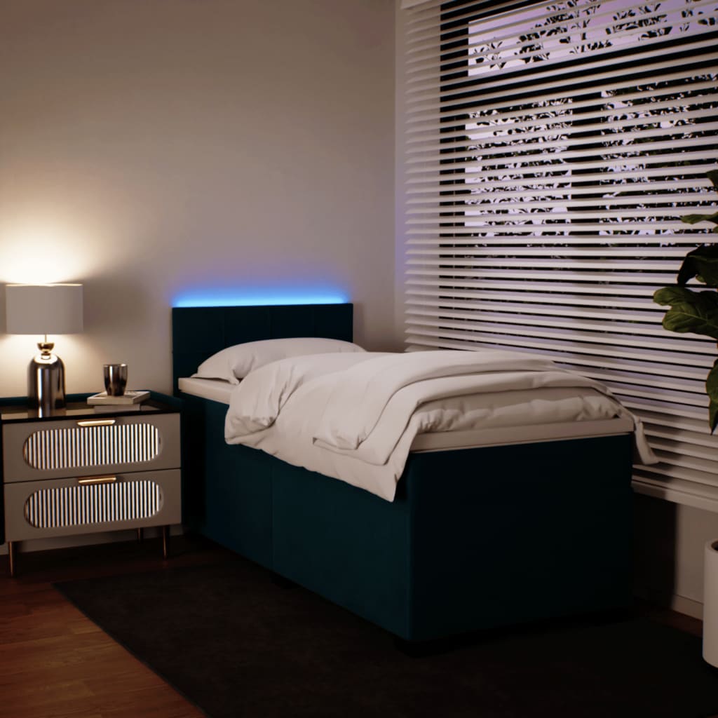 Sommier à lattes de lit avec matelas bleu 100x200 cm — COMFORTXL - 4