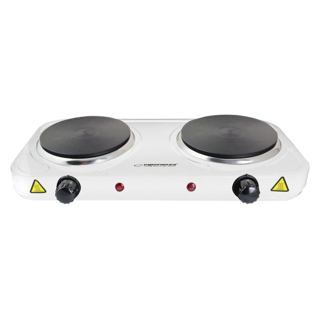 Esperanza EKH010W Fornello elettrico regolabile, 2 campi di riscaldamento, bianco