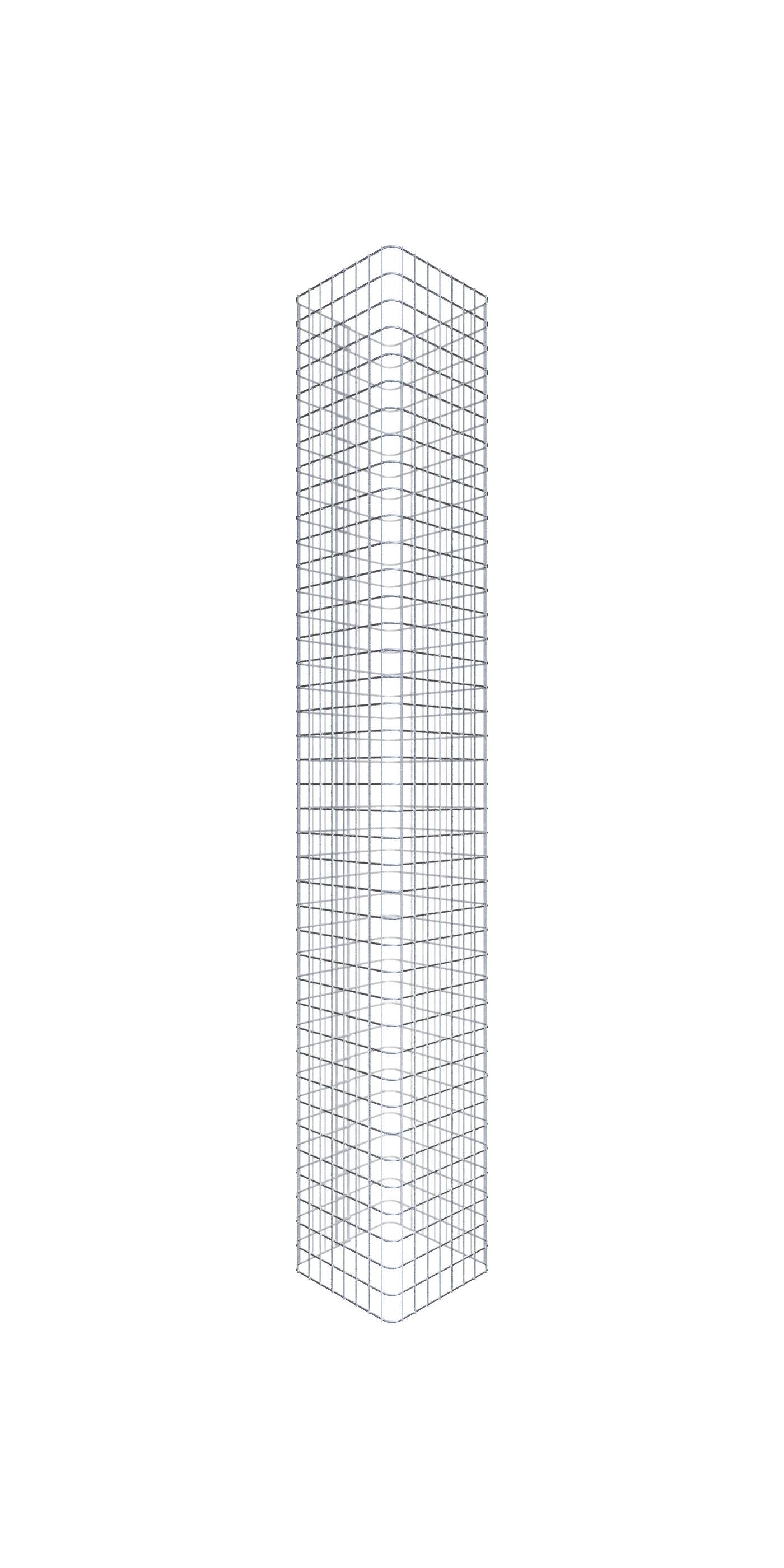 Kolumna gabionowa kątowa 42 cm x 42 cm, wysokość 200 cm, MW 5 cm x 5 cm