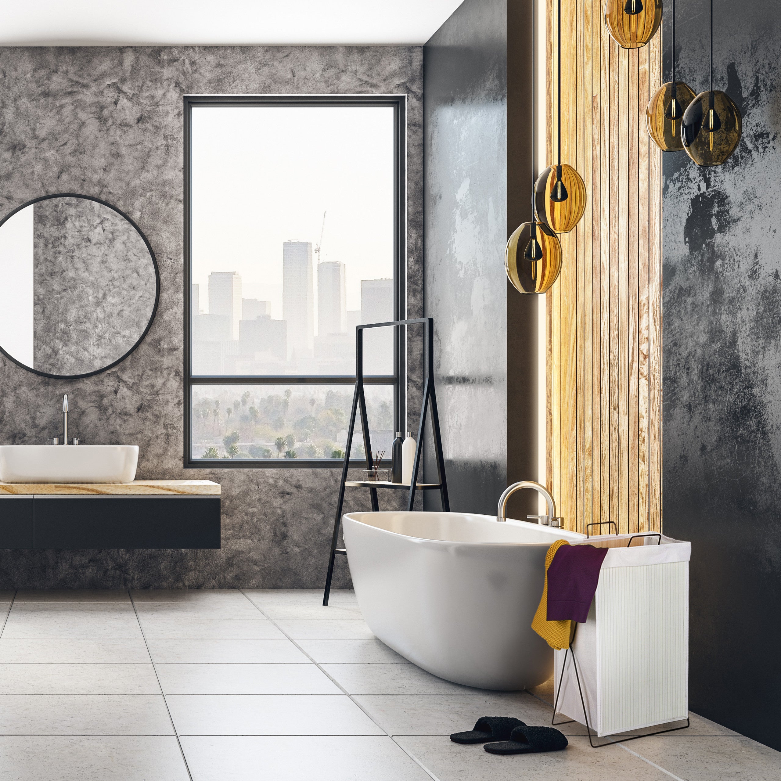 Corbeille à linge bambou 40 L panier à linge pliable sac à linge anse pliant HxlxP 61 x 38 x 22 cm, blanc, Relaxdays - 2