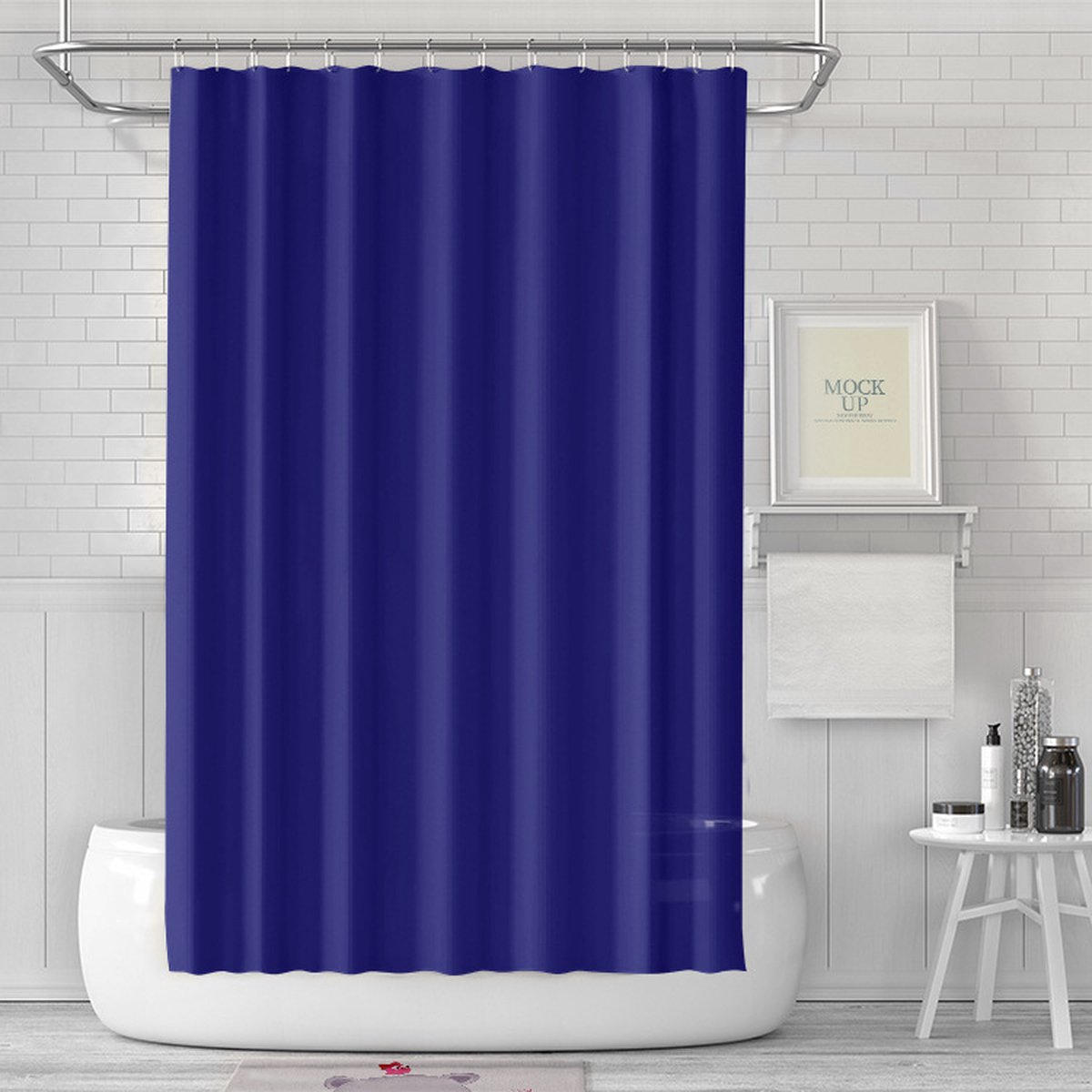Zasłona prysznicowa z jednolitego PEVA, wodoodporna i odporna na pleśń, do wanny hotelowej (180 cm x 180 cm)