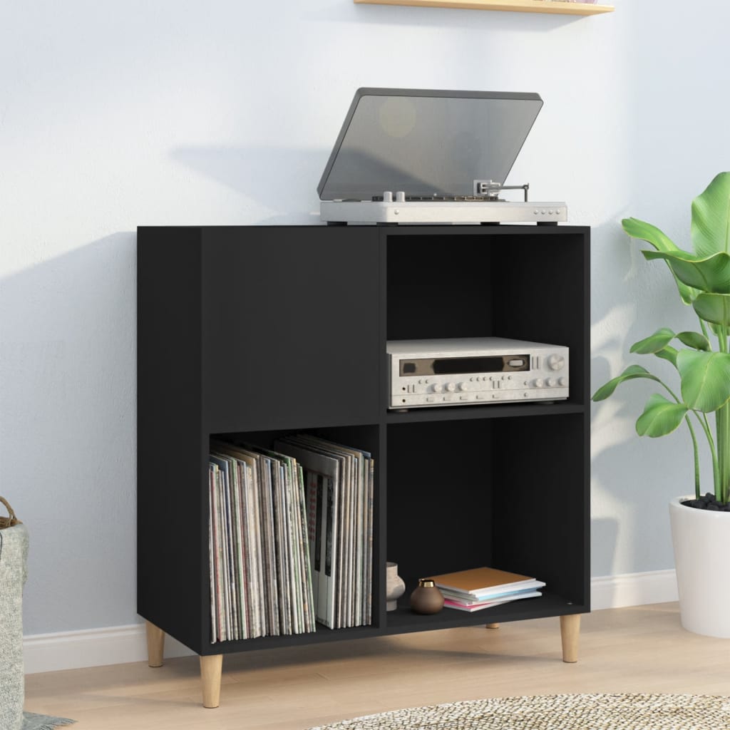 Maison exclusive - mueble para discos madera contrachapada negro 84,5x38x89 cm