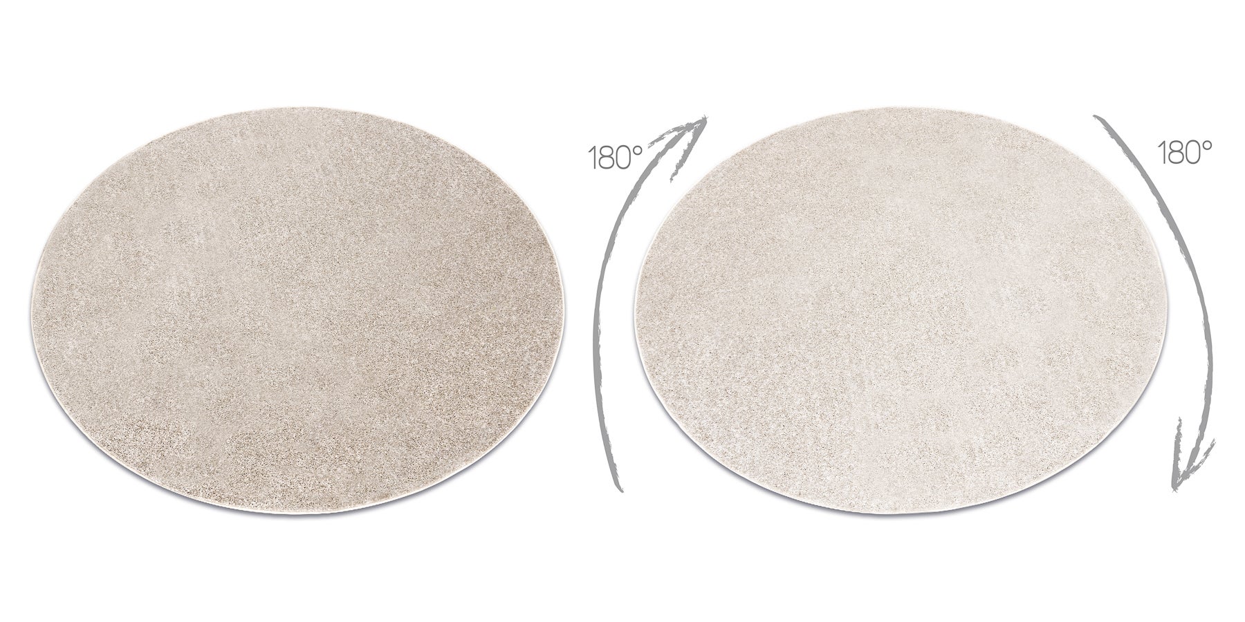 TAPIS cercle SANTA FE beige 33 plaine couleur unie cercle 100 cm - 2