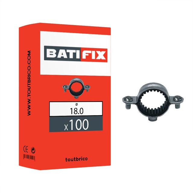 Boite 100 colliers simples isolés Ø18mm acier zingué - Batifix