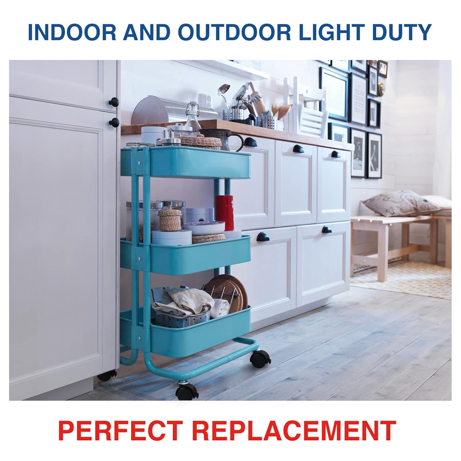 Unico a 4 roulette, avec freins, adattabile aux meubles, 40 mm diamètre, avec Boulons M8 e billette, noires. - 4