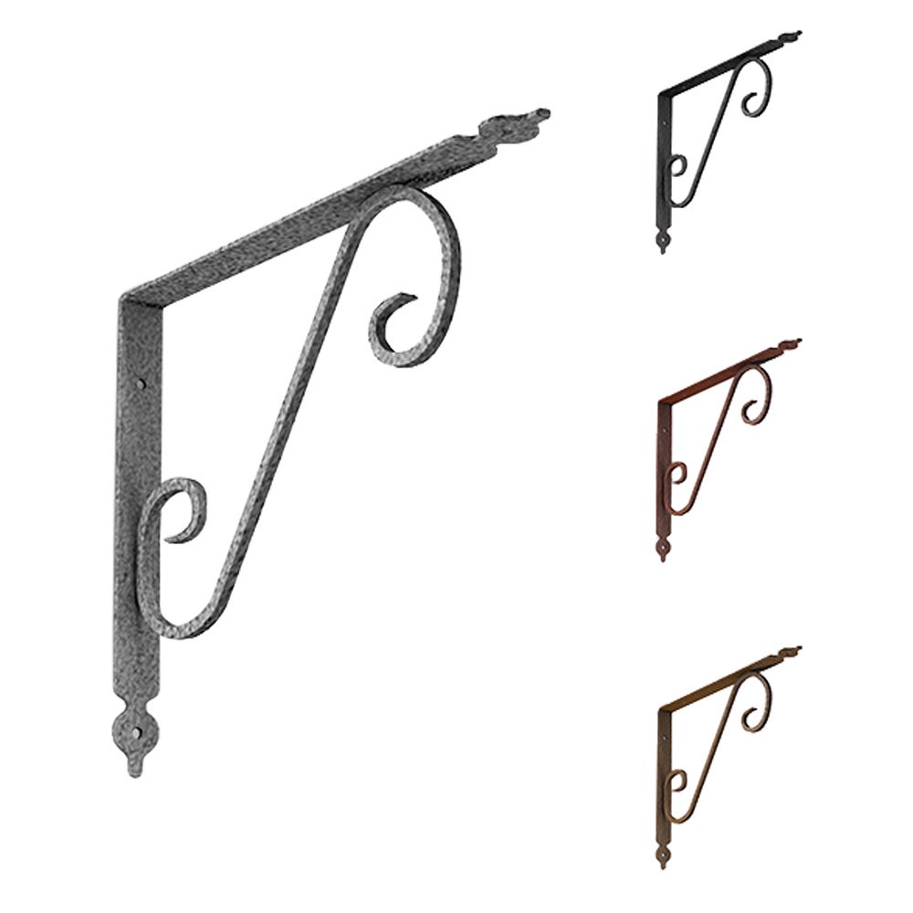 SUPPORT D'ÉTAGÈRE MARTELÉ 'TOSCANIA' 14 x 11 cm cuivre mart. charge.45 kg - 4