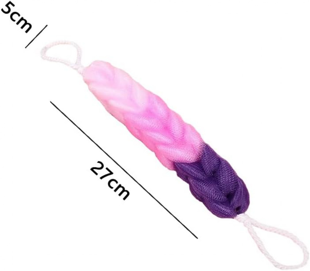 Zestaw 3 długich gąbek z tkanej siatki, nylonowa myjka do kąpieli, długa szczotka do zawieszania, kwiat do kąpieli, peeling do pleców - 2