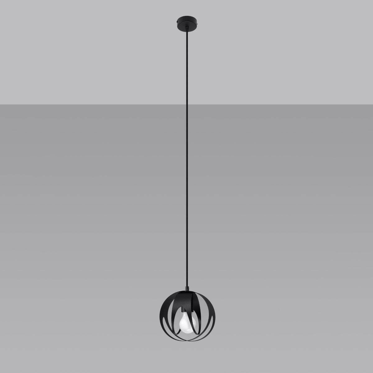 Lampa wisząca BRIVE 1 czarna LED 4000K - 16x16x125cm Sollux