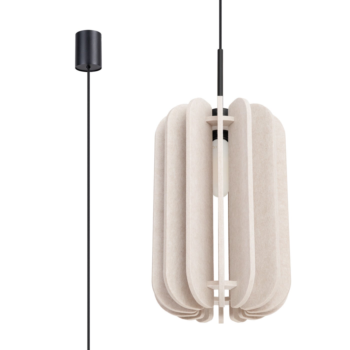 Lampa sufitowa filcowa MULA beżowa 1xE27x40W filc wym:165x27x27cm IP20 Sollux Lighting