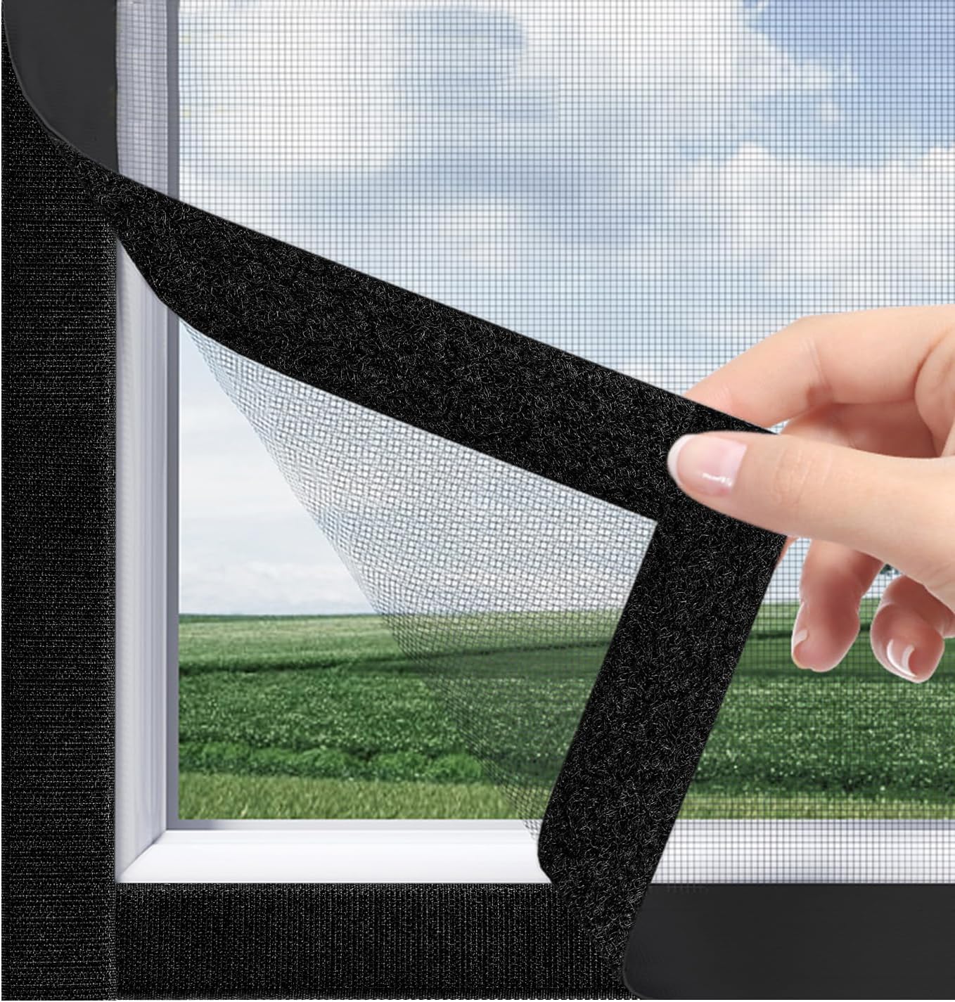 Moskitiera okienna 70x100cm Moskitiera okienna czarna Moskitiera okienna rolowana transparentna z taśmą
