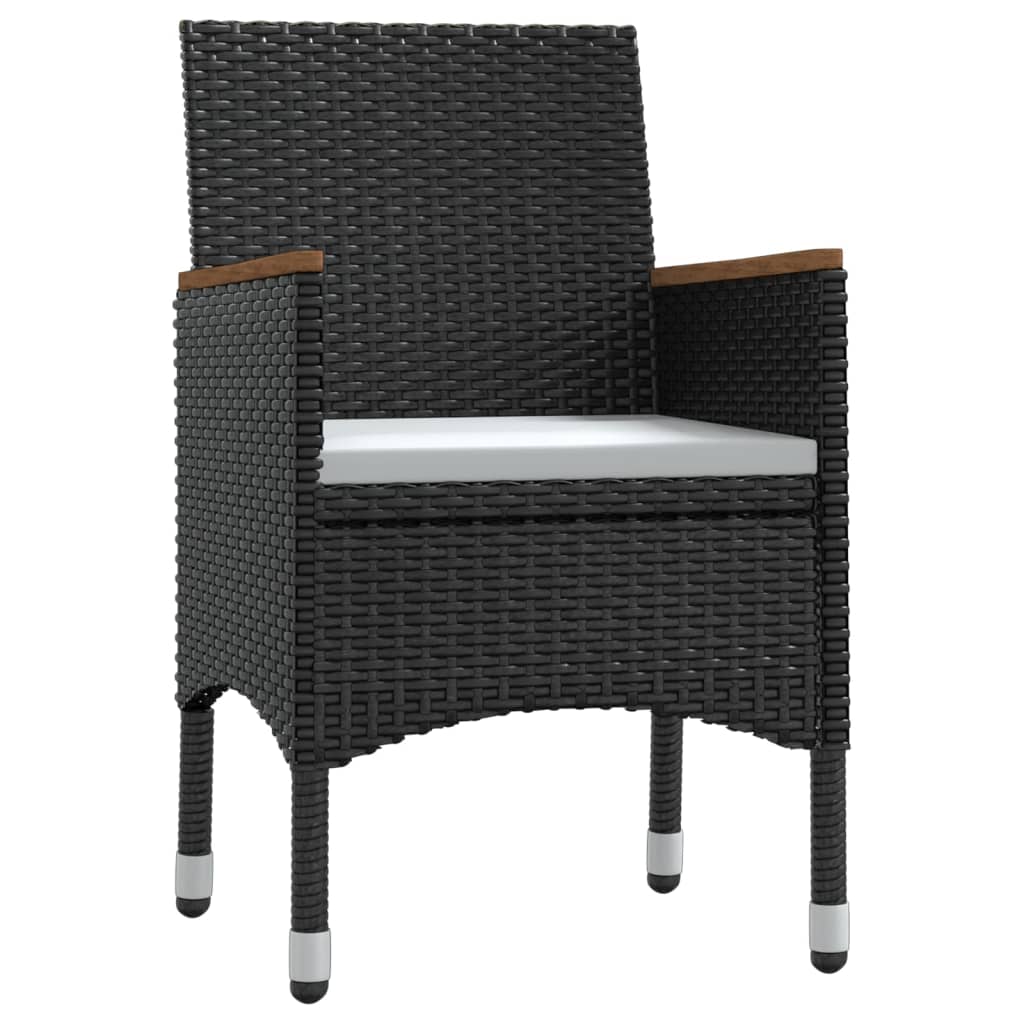 Maison Exclusive - Set da Pranzo da Giardino 5 pz con Cuscini Nero - 3